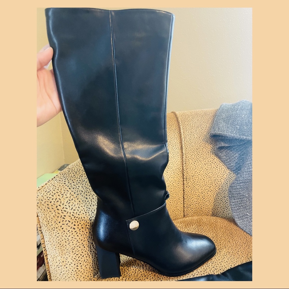Classic Black Knee High Block Heel Boots - Brand New Never Been Worn